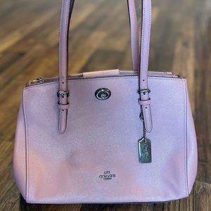 Coach mauve pink tote with convertible strap
